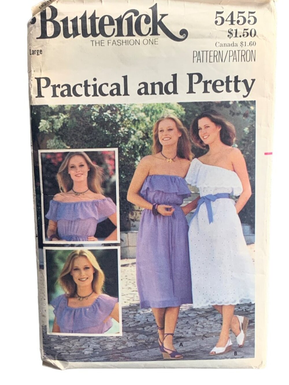 Butterick 5455 Sewing Pattern Practical & Pretty Dress Size 16 18 Vintage 1980s